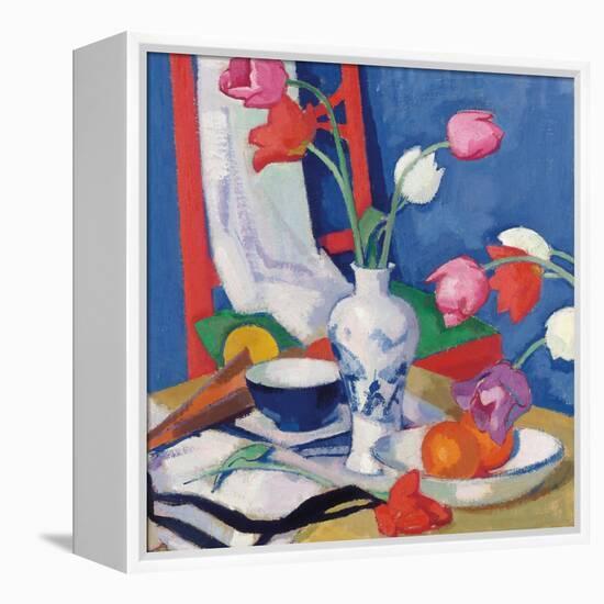 Red Chair and Tulips, c.1919-Samuel John Peploe-Framed Premier Image Canvas