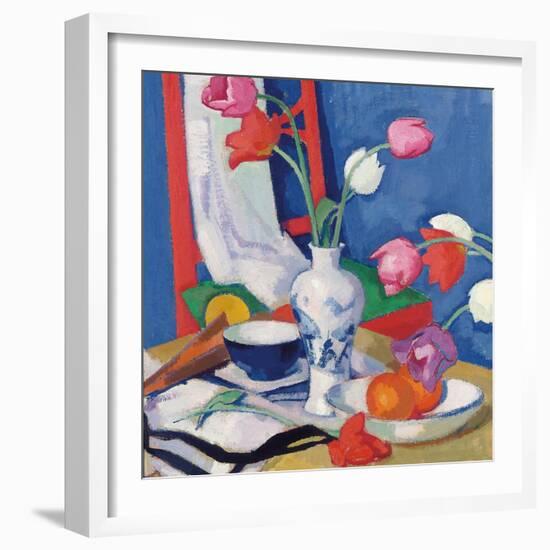 Red Chair and Tulips, c.1919-Samuel John Peploe-Framed Premium Giclee Print