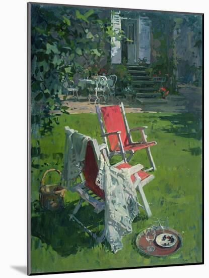 Red Chairs and Chablis (Oil on Canvas)-Susan Ryder-Mounted Giclee Print