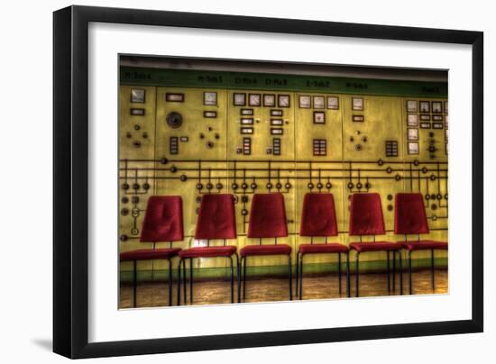 Red Chairs in Old Control Room-Nathan Wright-Framed Photographic Print