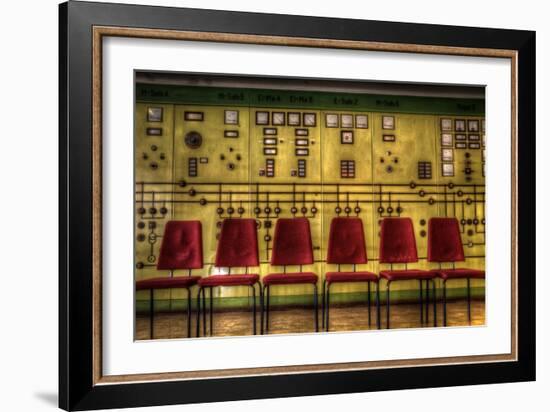 Red Chairs in Old Control Room-Nathan Wright-Framed Photographic Print