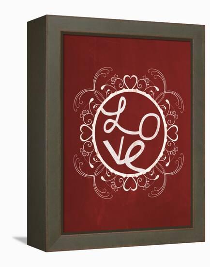 Red Chalk Love-Lauren Gibbons-Framed Stretched Canvas