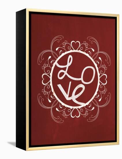 Red Chalk Love-Lauren Gibbons-Framed Stretched Canvas