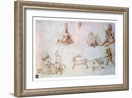 Red Chalk Study, C1500-Albrecht Durer-Framed Giclee Print