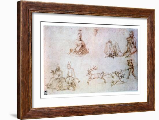 Red Chalk Study, C1500-Albrecht Durer-Framed Giclee Print