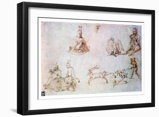 Red Chalk Study, C1500-Albrecht Durer-Framed Giclee Print