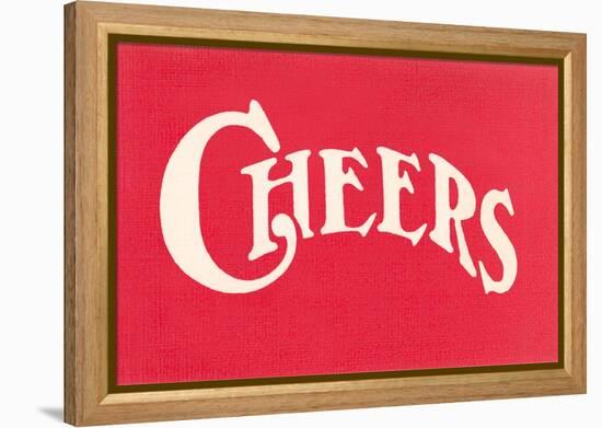 Red Cheers Sign-null-Framed Stretched Canvas