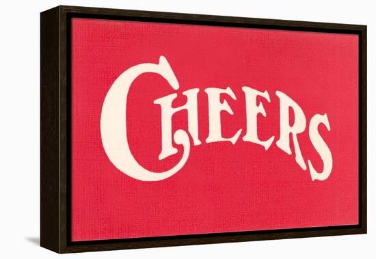 Red Cheers Sign-null-Framed Stretched Canvas