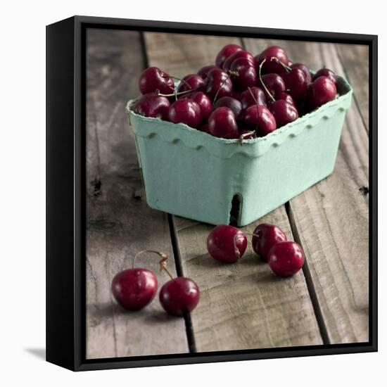Red Cherries on Wood-Tom Quartermaine-Framed Premier Image Canvas