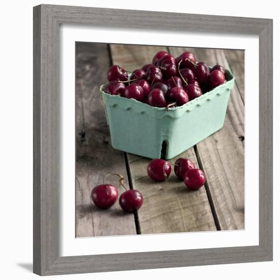 Red Cherries on Wood-Tom Quartermaine-Framed Giclee Print