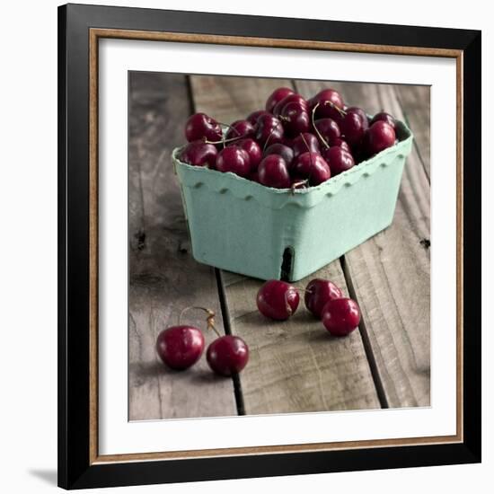 Red Cherries on Wood-Tom Quartermaine-Framed Giclee Print