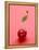 Red Cherry with Stalk and One Leaf-Axel Struwe-Framed Premier Image Canvas