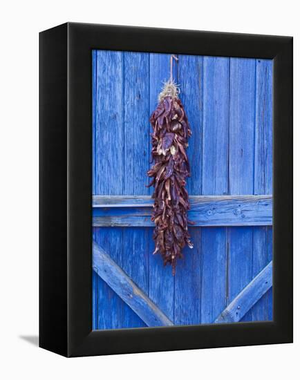 Red Chilli Peppers on Barn Door, New Mexico, United States of America, North America-Michael DeFreitas-Framed Premier Image Canvas