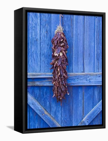 Red Chilli Peppers on Barn Door, New Mexico, United States of America, North America-Michael DeFreitas-Framed Premier Image Canvas