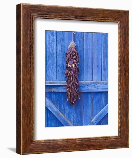 Red Chilli Peppers on Barn Door, New Mexico, United States of America, North America-Michael DeFreitas-Framed Photographic Print