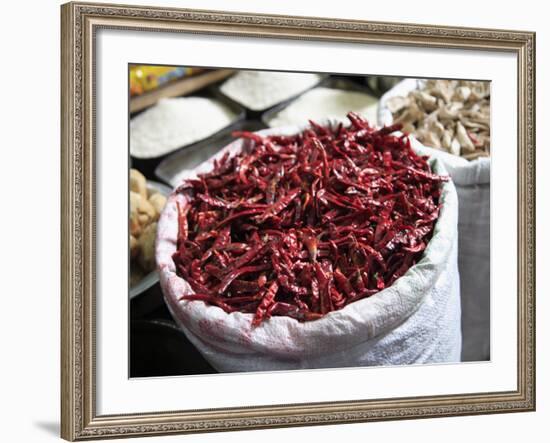 Red Chillies for Sale, Old Delhi, India, Asia-Wendy Connett-Framed Photographic Print