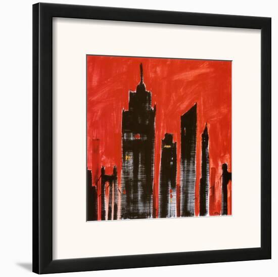 Red Cityscape-Paul Brent-Framed Art Print