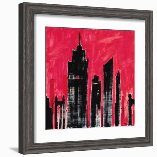 Red Cityscape-Paul Brent-Framed Art Print