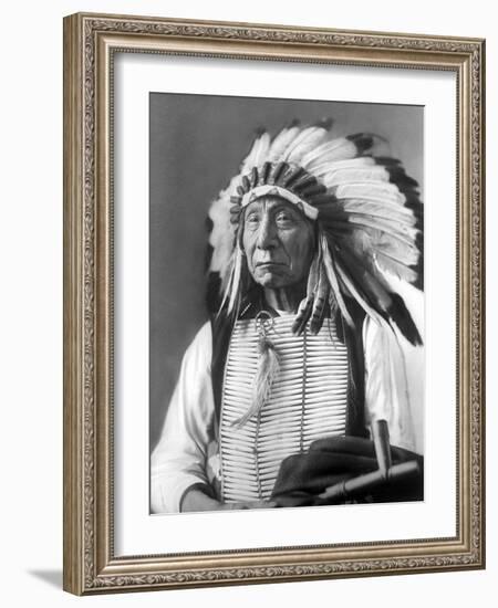 Red Cloud, Dakota Chief, Wearing a Headdress, 1880s-David Frances Barry-Framed Photographic Print