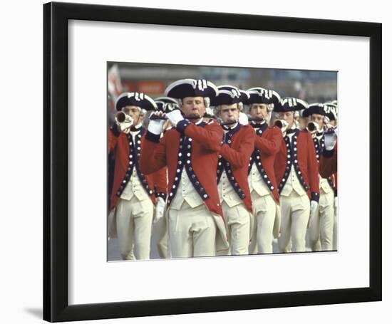 Red Coated Fifers of the US Army Marching in President Lyndon Johnson's Inaugural Parade-John Dominis-Framed Photographic Print