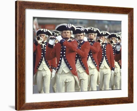 Red Coated Fifers of the US Army Marching in President Lyndon Johnson's Inaugural Parade-John Dominis-Framed Photographic Print