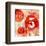 Red Collage Grunge Elements-null-Framed Premium Giclee Print