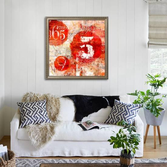 Red Collage Grunge Elements Premium Giclee Print Art Com