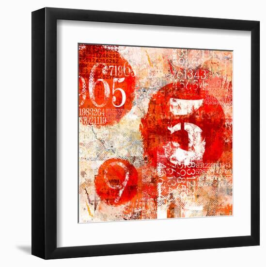 Red Collage Grunge Elements-null-Framed Art Print