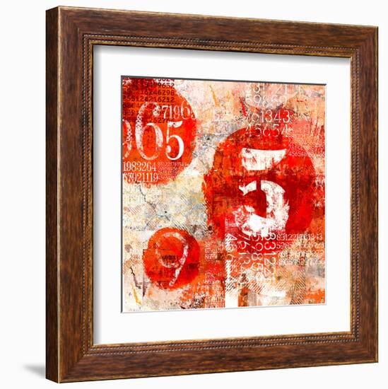 Red Collage Grunge Elements-null-Framed Art Print