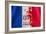 Red Color Dirt with Canvas Fabric Texture of the Flag France in Concept Pray for Paris , 13 Novemb-PinkOmelet-Framed Photographic Print