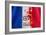 Red Color Dirt with Canvas Fabric Texture of the Flag France in Concept Pray for Paris , 13 Novemb-PinkOmelet-Framed Photographic Print