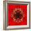 Red Concentric Flower Center: Mandala Kaleidoscopic Design-tr3gi-Framed Art Print