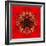 Red Concentric Flower Center: Mandala Kaleidoscopic Design-tr3gi-Framed Art Print