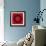 Red Concentric Flower Center: Mandala Kaleidoscopic Design-tr3gi-Framed Art Print displayed on a wall