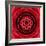 Red Concentric Flower Center: Mandala Kaleidoscopic Design-tr3gi-Framed Art Print