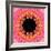 Red Concentric Flower Center: Mandala Kaleidoscopic Design-tr3gi-Framed Art Print