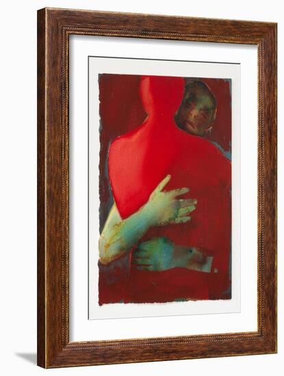 Red Couple, 2023 (W/C on Arches)-Graham Dean-Framed Giclee Print