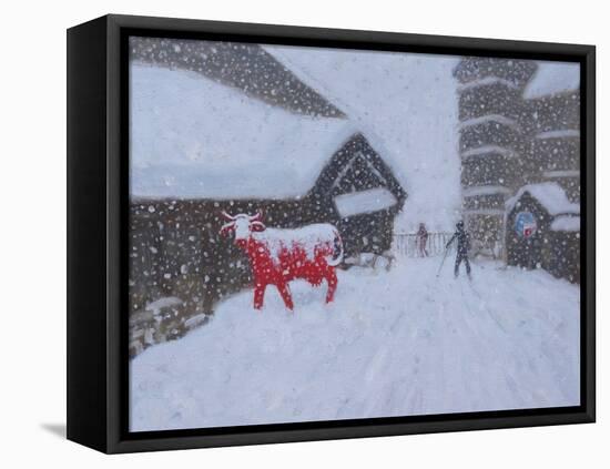 Red Cow, Les Arcs, 2018-Andrew Macara-Framed Premier Image Canvas