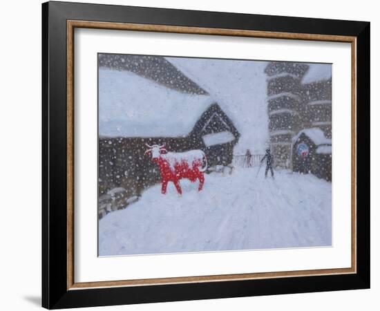 Red Cow, Les Arcs, 2018-Andrew Macara-Framed Giclee Print