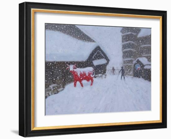 Red Cow, Les Arcs, 2018-Andrew Macara-Framed Giclee Print