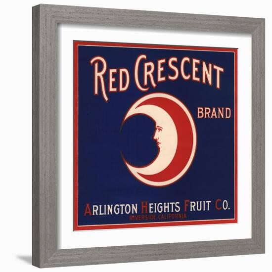 Red Crescent Brand - Riverside, California - Citrus Crate Label-Lantern Press-Framed Art Print