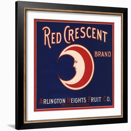 Red Crescent Brand - Riverside, California - Citrus Crate Label-Lantern Press-Framed Art Print