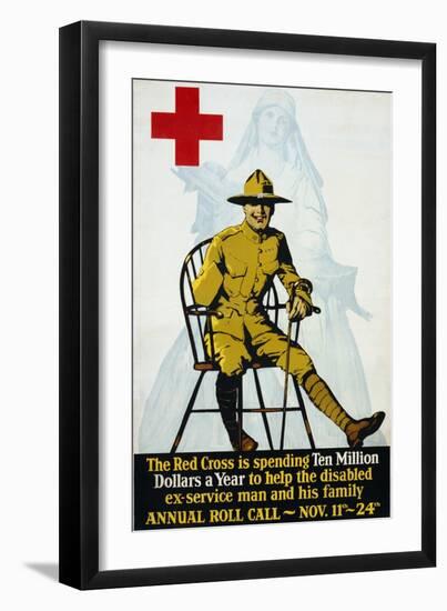 Red Cross Annual Roll Call Poster-null-Framed Giclee Print