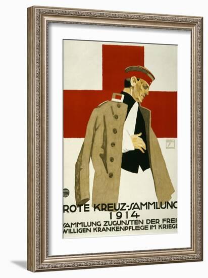 Red Cross Collection Drive, 1914-Ludwig Hohlwein-Framed Art Print