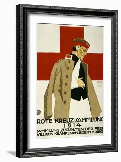 Red Cross Collection Drive, 1914-Ludwig Hohlwein-Framed Art Print