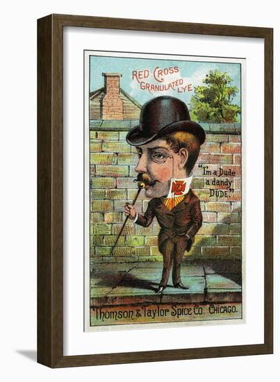 Red Cross Granulated Lye Trade Card-null-Framed Giclee Print