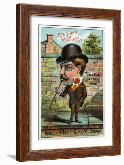 Red Cross Granulated Lye Trade Card-null-Framed Giclee Print