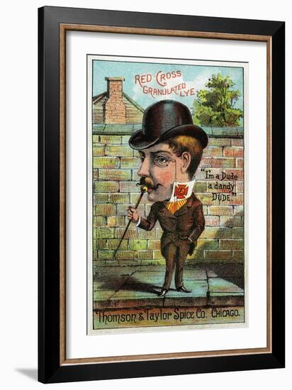 Red Cross Granulated Lye Trade Card-null-Framed Giclee Print