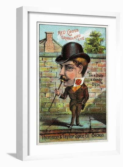 Red Cross Granulated Lye Trade Card-null-Framed Giclee Print