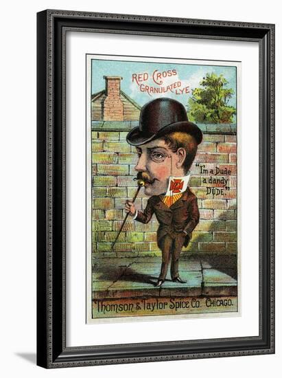 Red Cross Granulated Lye Trade Card-null-Framed Giclee Print